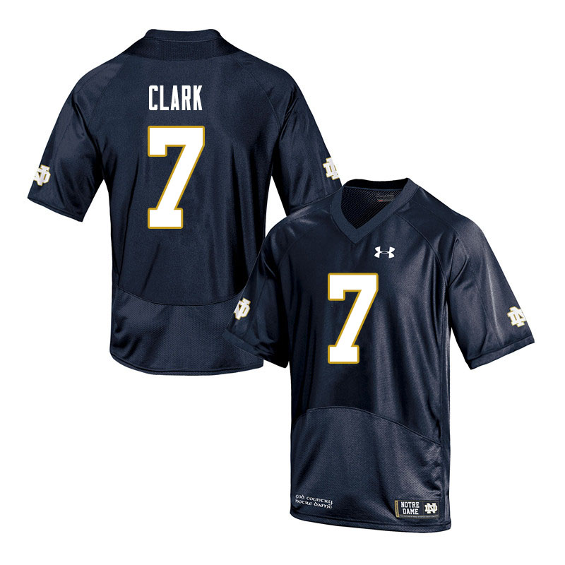 Men #7 Brendon Clark Notre Dame Fighting Irish College Football Jerseys Sale-Navy